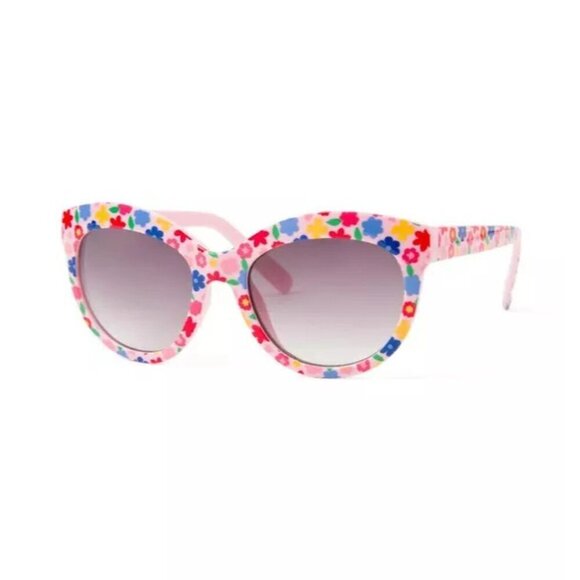 Janie and Jack Baby Girls Size 0-2 Years Floral Print Cat Eye Sunglasses in Pink - Picture 1 of 8